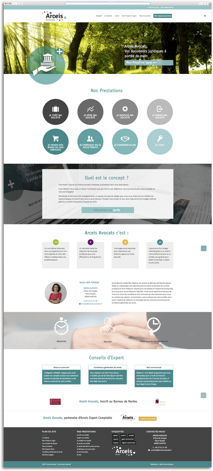 Création du site internet d'Arceis Avocats - Agence web - Label Site Nantes