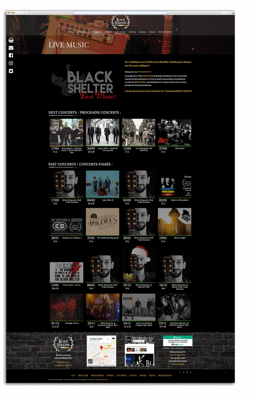 Création du site internet du Black Shelter - Agence web - Label Site Nantes