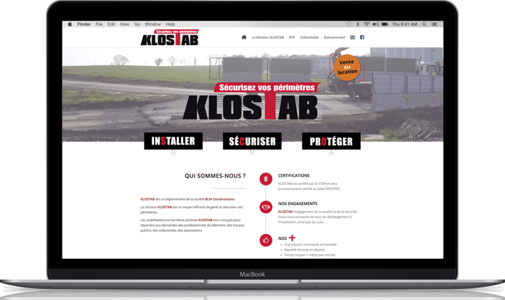 Création du site internet de Klostab - Agence web - Label Site Nantes