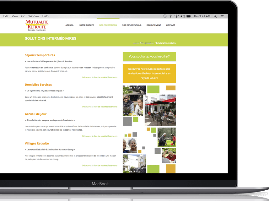 Création du site internet de Mutualité Retraite - Agence web - Label Site Nantes