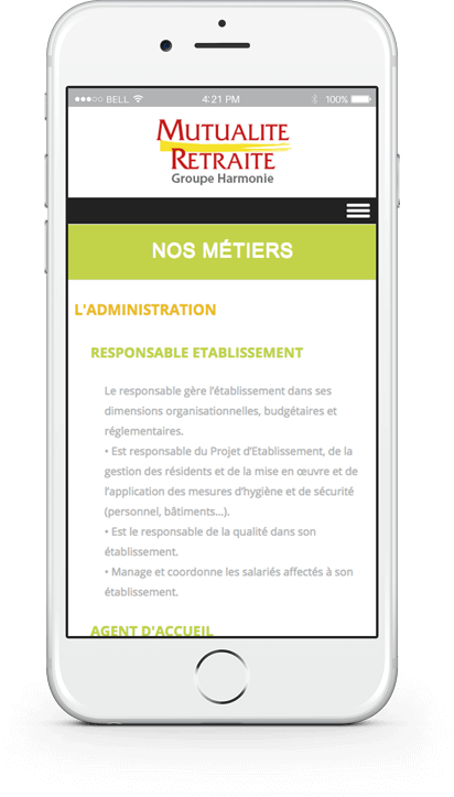 Création du site internet de Mutualité Retraite - Agence web - Label Site Nantes