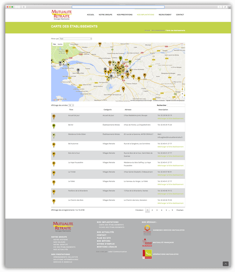 Création du site internet de Mutualité Retraite - Agence web - Label Site Nantes