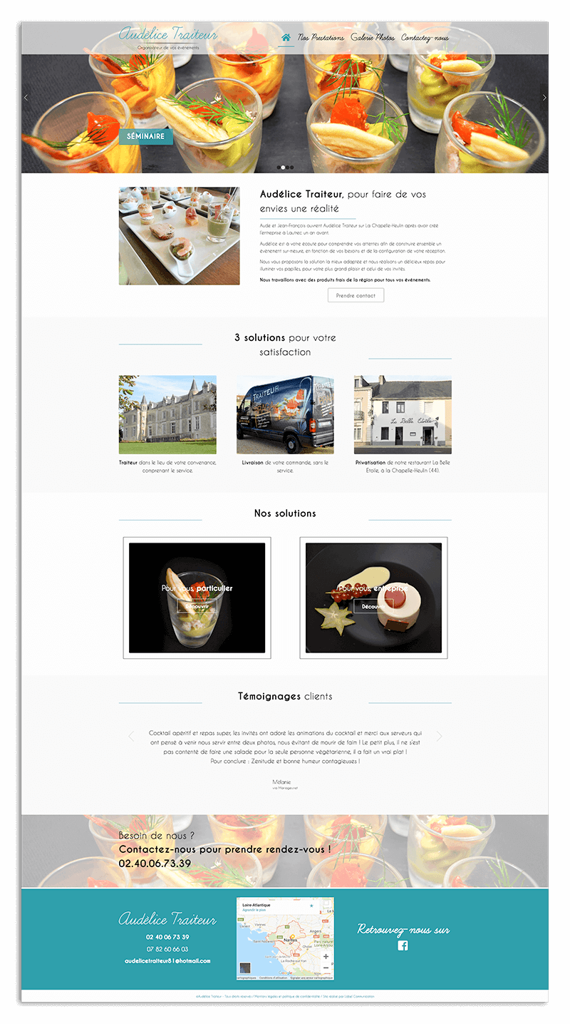 Création du site internet d'Audélice Traiteur - Agence web - Label Site Nantes