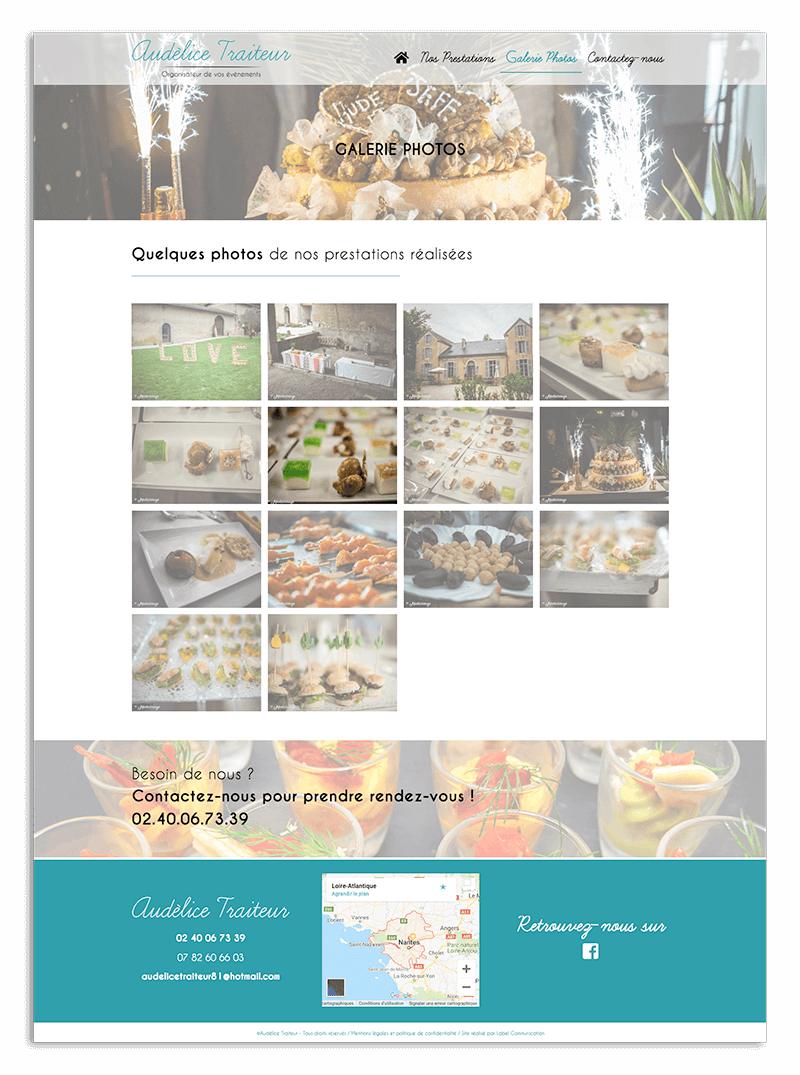 Création du site internet d'Audélice Traiteur - Agence web - Label Site Nantes