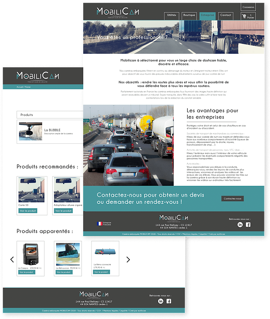 Création du site internet de Mobilicam - Agence web - Label Site Nantes
