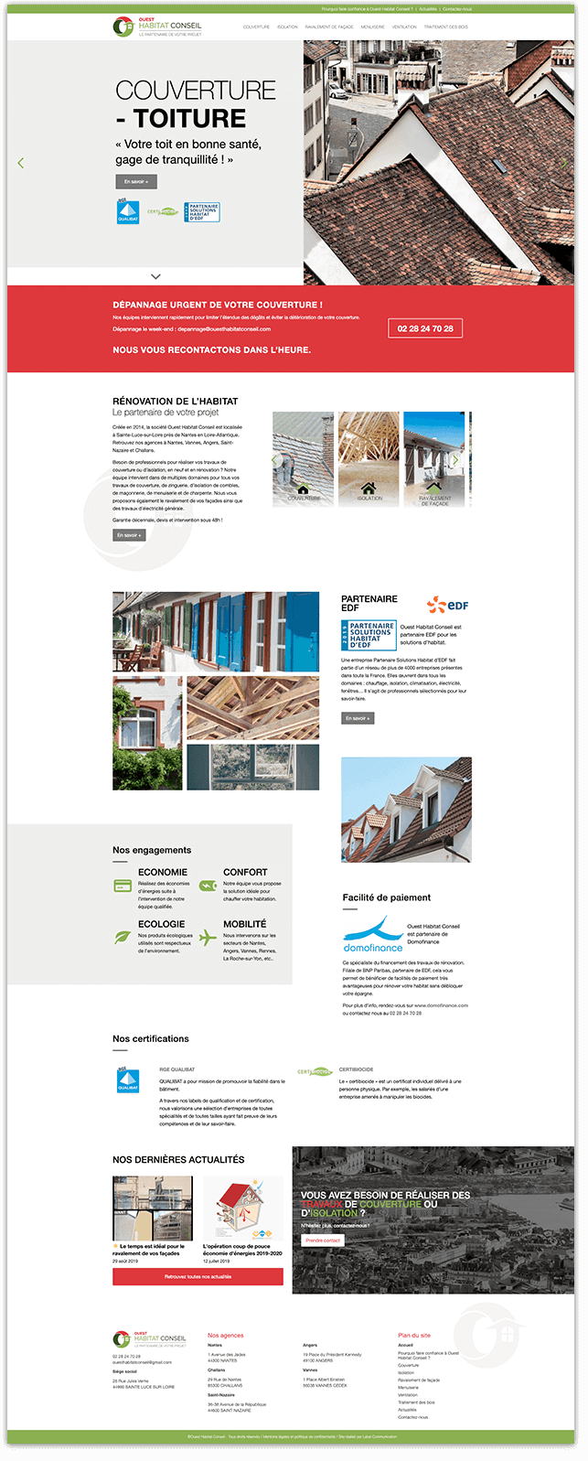 Création du site internet de Ouest Habitat Conseil - Agence web - Label Site Nantes