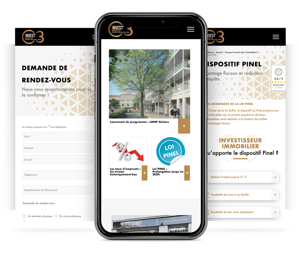 Création du site internet de C3 Invest' - Agence web - Label Site Nantes